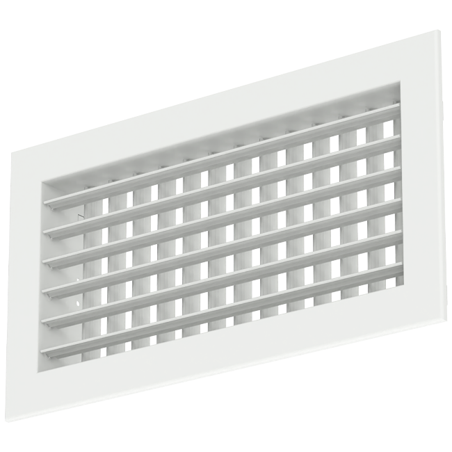 Grille murale double réglable en aluminium - avec ressorts de friction - 400x300 mm - RAL 9016