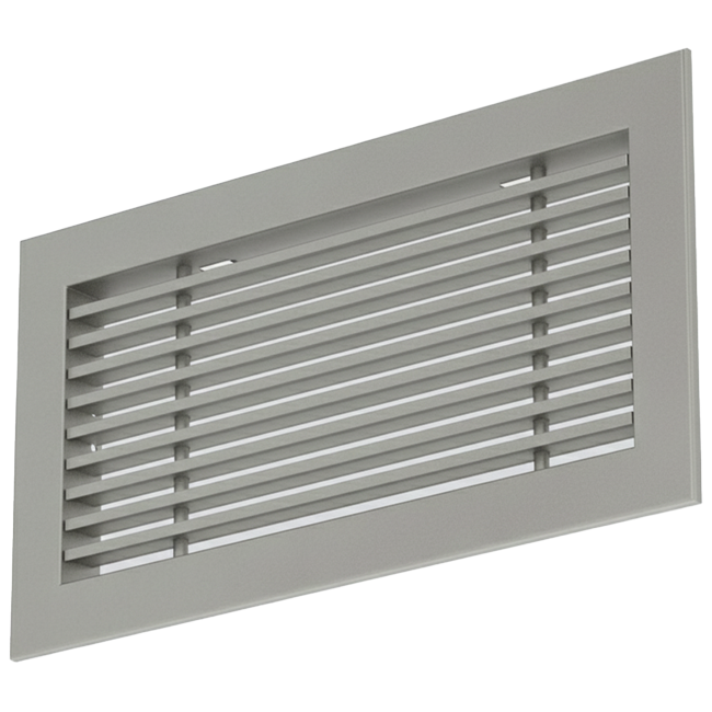 Grille à barreaux en aluminium - avec ressorts de friction - 400x100 mm - Aluminium anodisé