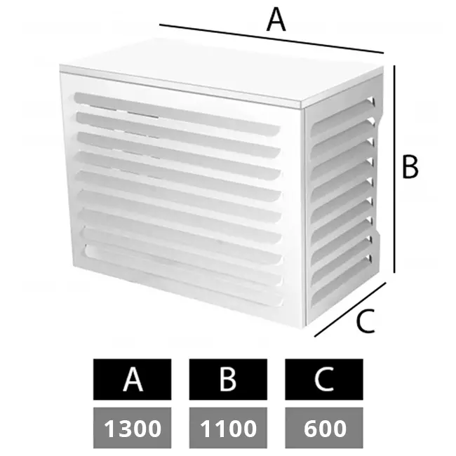 Enveloppe de climatiseur et de pompe à chaleur grand RAL9010 White