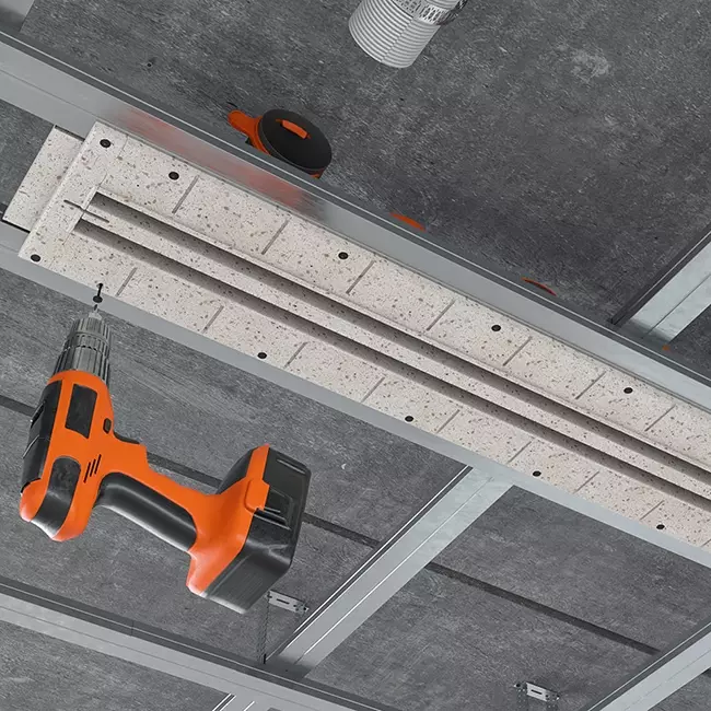 Ergovent instucbaar frameloos lijnrooster 1050 mm met aansluitdiameter 75 mm - modulair - 2 sleuven