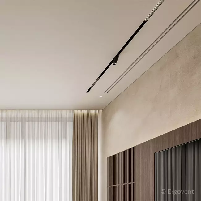 Ergovent instucbaar frameloos lijnrooster 1050 mm met aansluitdiameter 125 mm - airconditioning - 2 sleuven