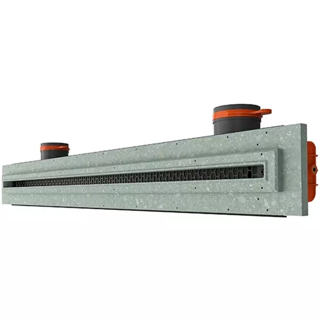 Ergovent instucbaar frameloos lijnrooster 1000 mm met aansluitdiameter 75 mm - standaard