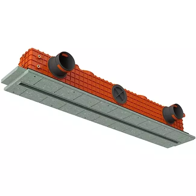 Ergovent instucbaar frameloos lijnrooster 1000 mm met aansluitdiameter 75 mm - profiel