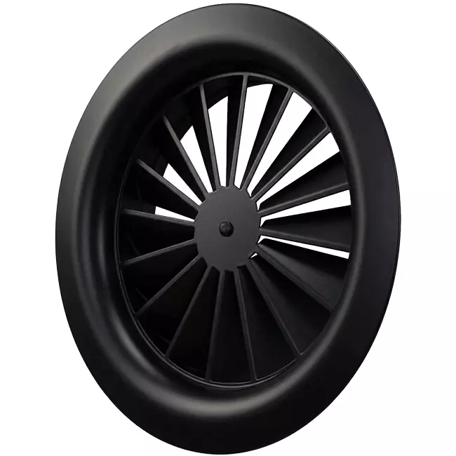 Wervelrooster rond 125 mm centrale schroef - SWR125 RAL9005 30% glans