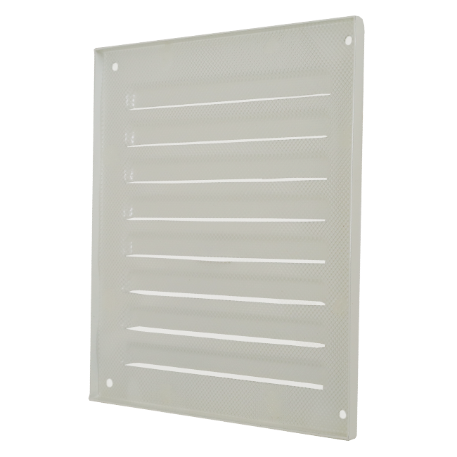 Buitenrooster vierkant 200x200 mm aluminium - RAL9010