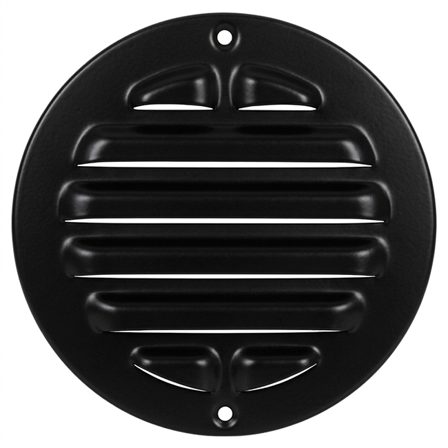 Buitenrooster rond 125 mm aluminium - RAL9005 30% glans