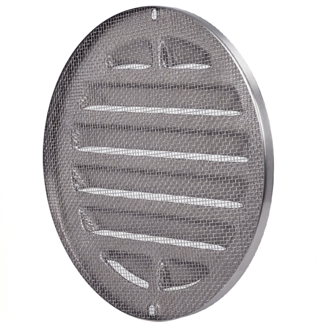 Buitenrooster rond 200 mm RVS304