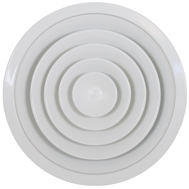 Diffuseur plafonnier rond avec motif fixe Ø 350 mm - RAL9010