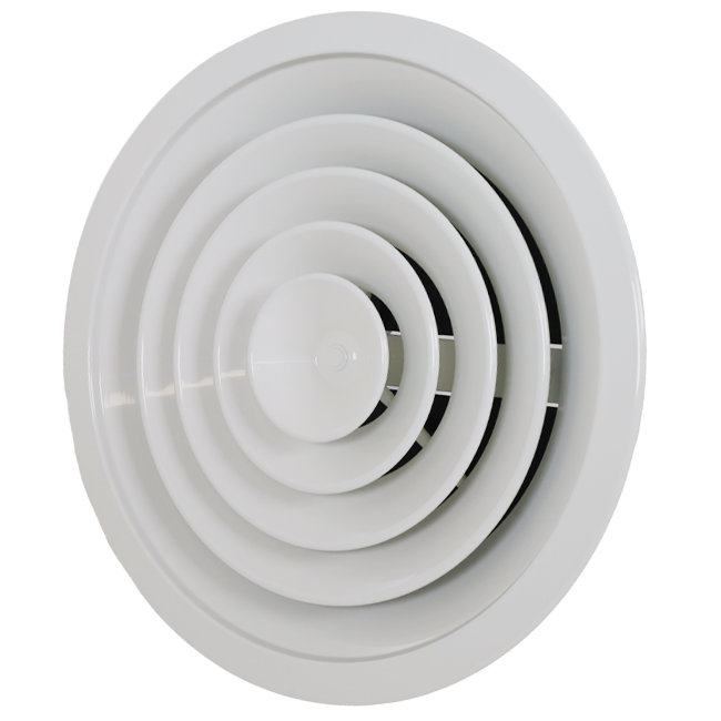 Diffuseur plafonnier rond avec motif fixe Ø 350 mm - RAL9010
