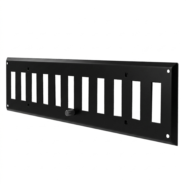 Wandrooster verstelbaar 300x100 mm metaal - RAL 9005 30% glans