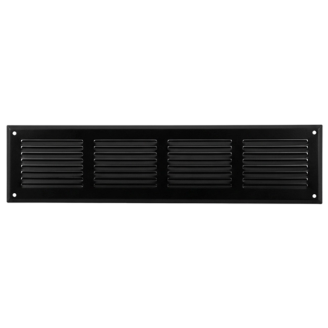 Grille murale 500x100mm aluminium - RAL9005 30% brillant
