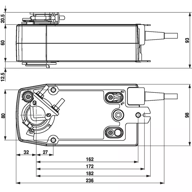 Belimo roterende klepaandrijving met veerteruggang 24-240V - 20 Nm - SFA