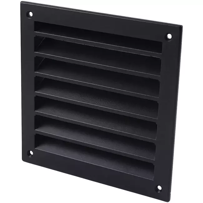 Buitenmuurrooster aluminium 150x150 mm - RAL 9005
