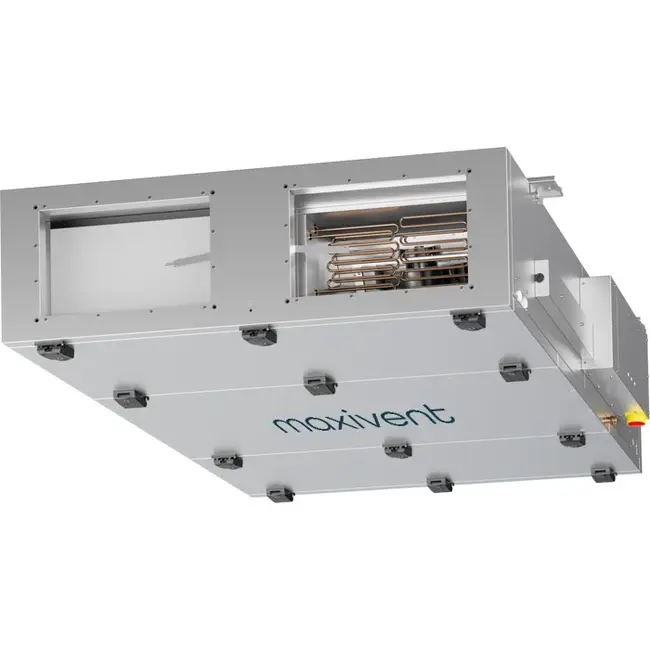 Maxivent WTW luchtbehandelingkasten met tegenstroomwisselaar 1300 m3/h met elektrische verwarmer links - PHE 1300 F EOJL
