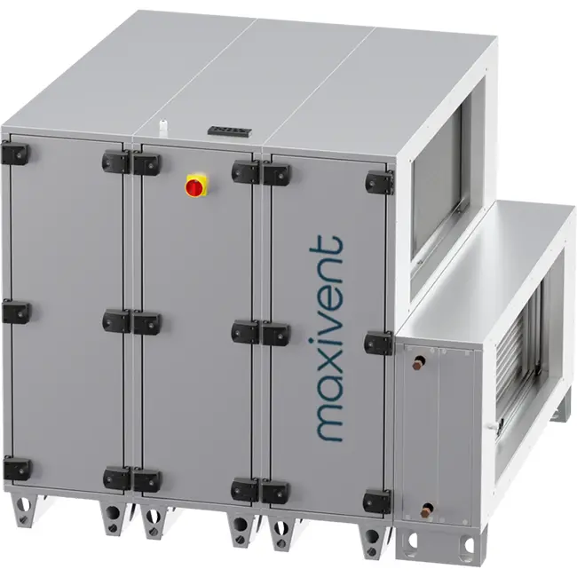 Maxivent WTW luchtbehandelingkasten met warmtewiel 5000 m3/h met warmwaterbatterij horizontaal links - RHE 5000 H WOJL T 01