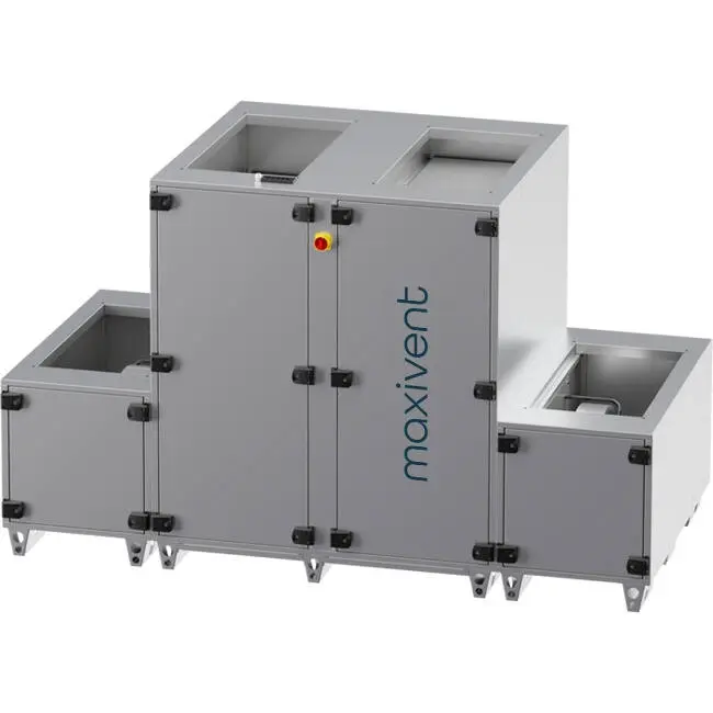 Maxivent WTW luchtbehandelingkasten met tegenstroomwisselaar 4200 m3/h met warmwaterbatterij verticaal rechts  - PHE 4200 V WOJR T
