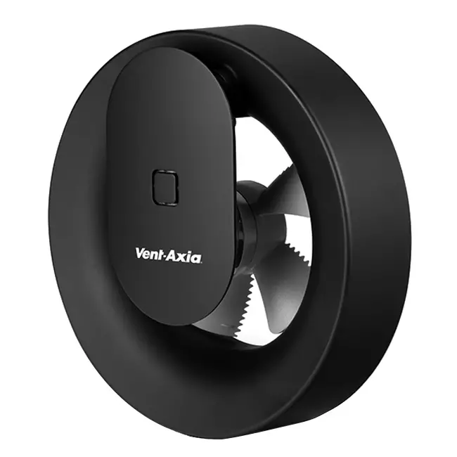 Badkamer ventilator Svara met timer, vocht- en lichtsensor 100-125mm (app-gestuurd) ZWART