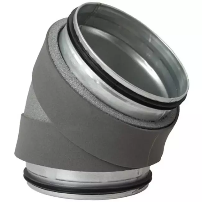 Thermoduct geïsoleerde bocht 45 graden diameter 125 mm