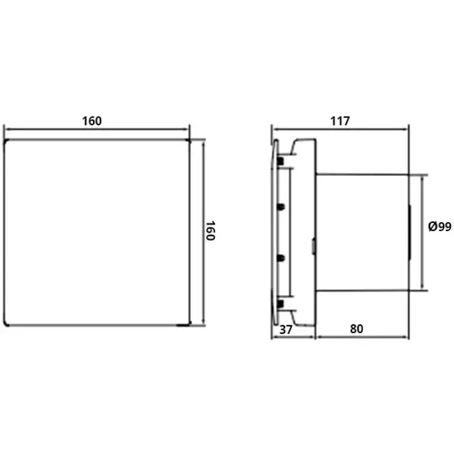 Stille badkamerventilator Mute Ø 100mm - Vent Axia Mute 100 BN
