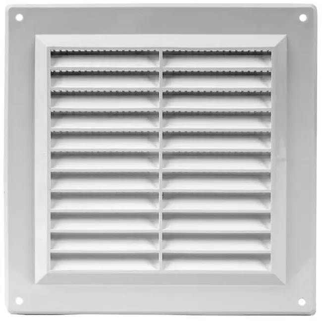 Ventilatierooster vierkant met grill 150x150 mm wit - VR1550