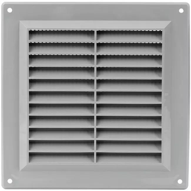 Ventilatierooster vierkant met grill 150x150 mm grijs - VR1515P