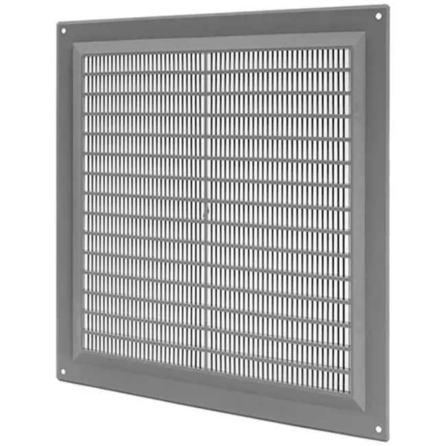 Ventilatierooster vierkant met grill 250x250 grijs