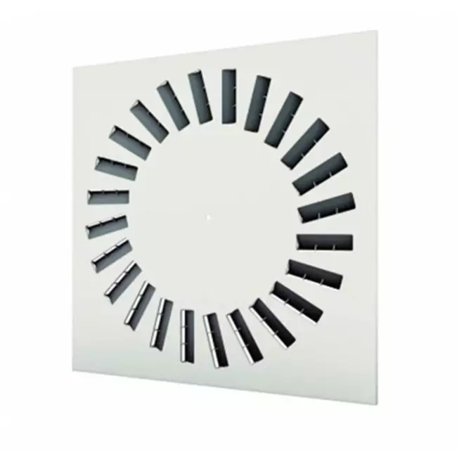 Diffuseur à jet hélicoïdal 594x594 à modèle de flux d'air réglable - 24 ailettes
