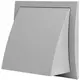 Gevelrooster met terugslagklep 150x150 mm diameter 100 mm grijs - ND10FVP