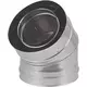 Coude concentrique 45° de 100 - 150 mm de diamètre I316L/I304 (D0,5/0,6) (avec caoutchouc d'étanchéité pour conduit interne)