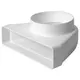 Rechthoekige kunststof verticale 90° bocht Ø125mm - 220x90mm KLD29-125