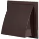 Gevelrooster met terugslagklep 150x150 mm diameter 100 mm bruin - ND10FVB