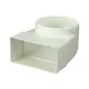 Rechthoekig kunststof verticale 90 ° bocht Ø100mm - 110x55 - KLD