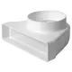 Rechthoekige kunststof verticale 90° bocht Ø125mm - 220X55mm KLD25-125
