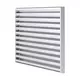 Grille murale extérieure 200x200 aluminium avec ailettes fixes