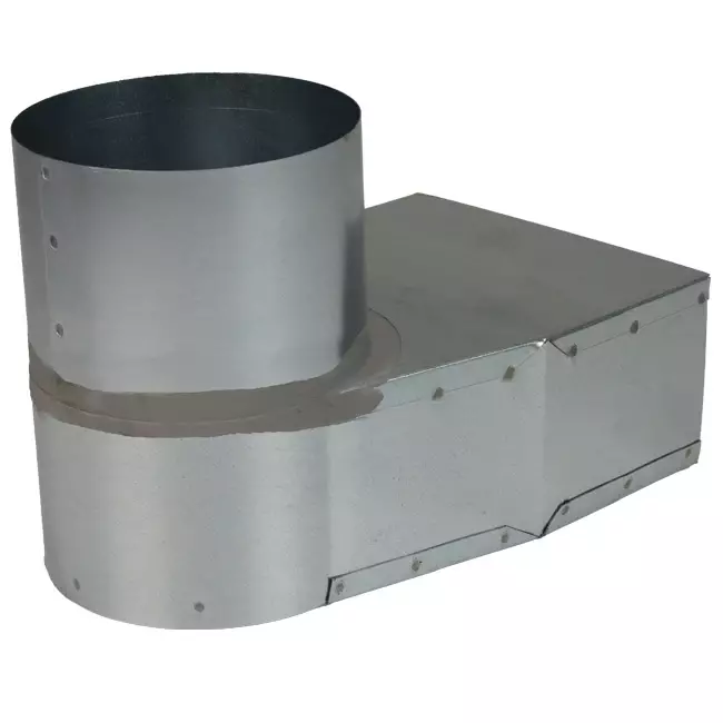 Lepe hoekstuk 170x80 mm naar diameter 125 mm