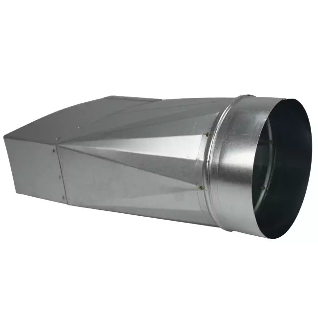 Verloopstuk 170x80 mm naar diameter 125 mm tbv instortkanaal