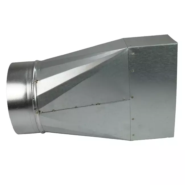 Verloopstuk 170x80 mm naar diameter 125 mm tbv instortkanaal