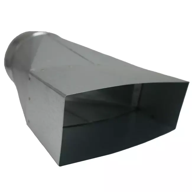 Verloopstuk 170x80 mm naar diameter 125 mm tbv instortkanaal