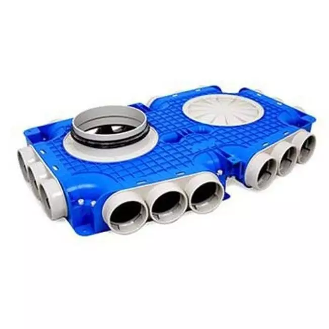 Vent-Axia Uniflexplus subverdeelbox 18 x Ø69mm zijaansluiting met tuit Ø160mm