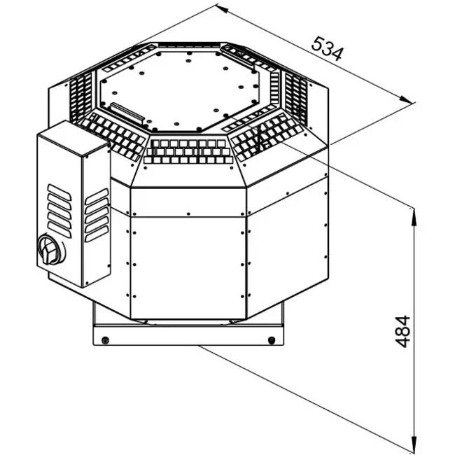 Ventilateur de toit isolé gaz de combustionafvoer - DVNI 225 D2 F4 30
