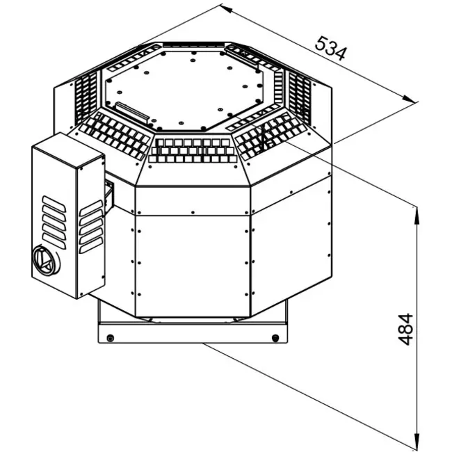 Ventilateur de toit isolé gaz de combustionafvoer - DVNI 250 D2 F4 30