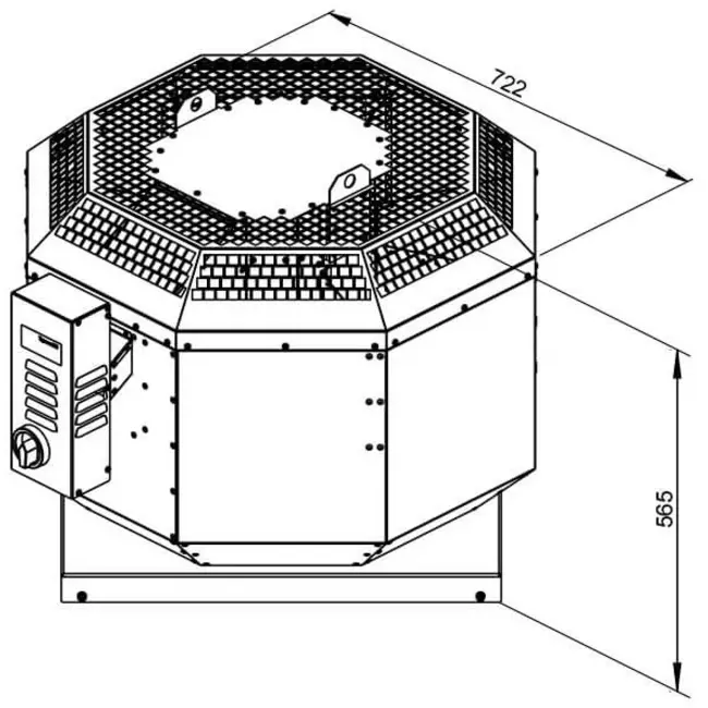 Ventilateur de toit restauration avec contrôle de la fréquence - DVN 355 D4 30