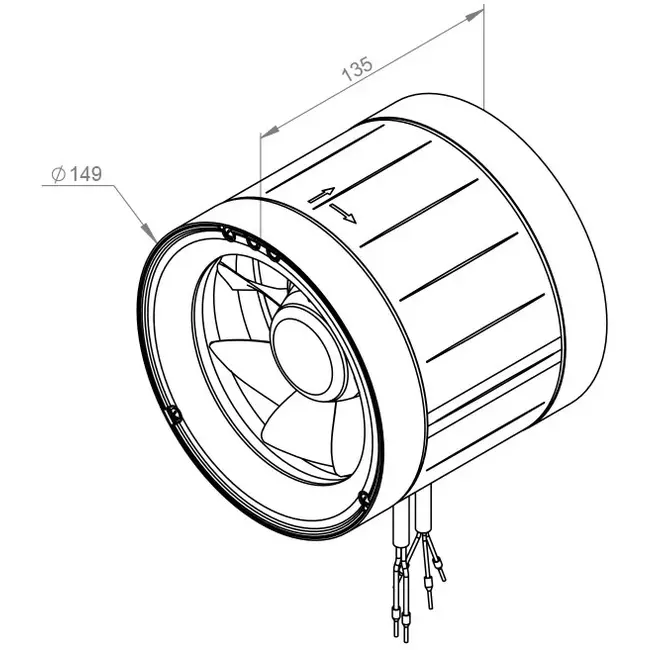 Ventilateur de gaine 150mm flux mixte ETAMASTER - EM 150 EC 01