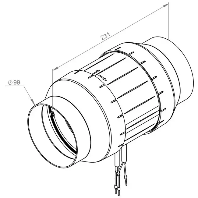 Ventilateur de gaines Ruck Etamaster avec moteur EC - 195 m³/h -Ø 100 mm + régulateur PWM