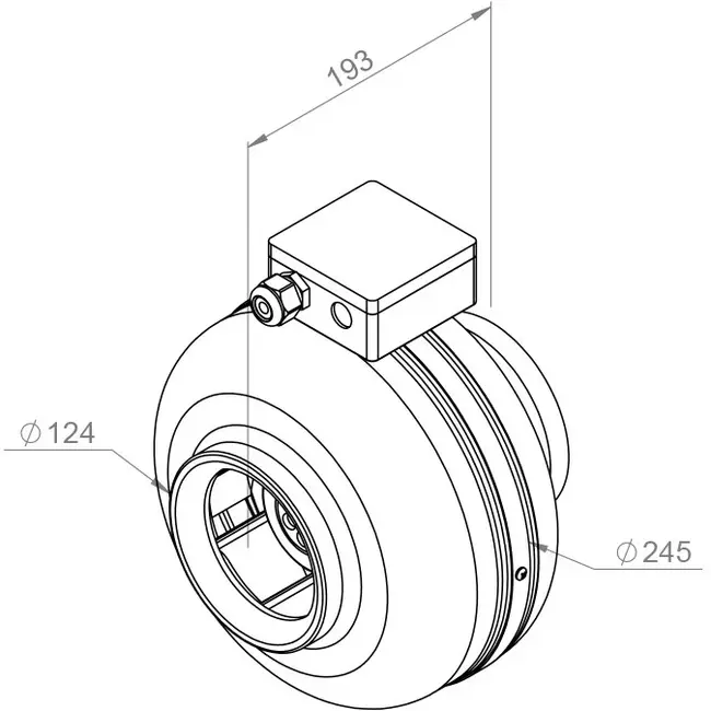 Ventilateur de gaine 125mm centrifuge - RS 125L 20