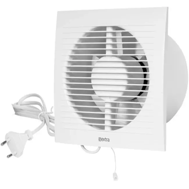 Badkamer ventilator Ø 100 mm Wit met trekkoord en stekker - EE100WP