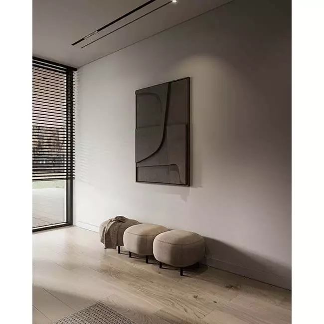 Ergovent instucbaar frameloos lijnrooster 1050 mm met aansluitdiameter 75 mm - modulair - 1 sleuf