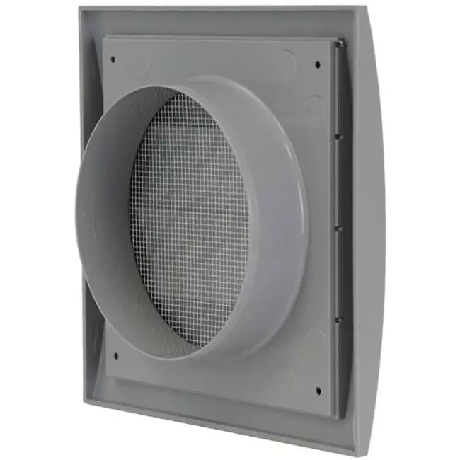 Lamellenrooster overdruk ventilatierooster 190x190 diameter: 125 grijs - ND12ZP
