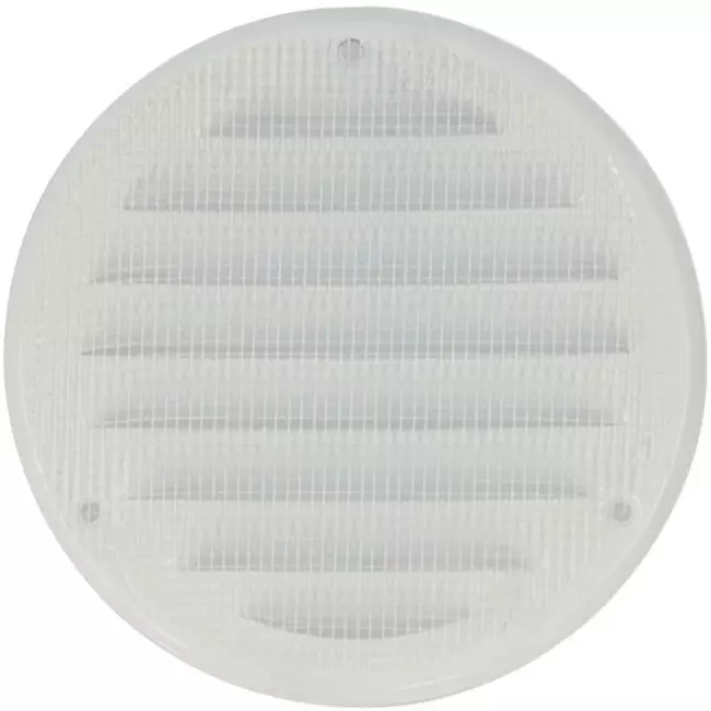 Metalen ventilatierooster rond 100mm wit - MR100 - RAL9016