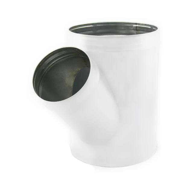 Té de Ø 315 mm - Ø 250 mm pour conduit rigide galvanisé (45°) - sur mesure RAL9010